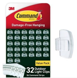 3M Command Outdoor Light Clips Value Pack Nwt